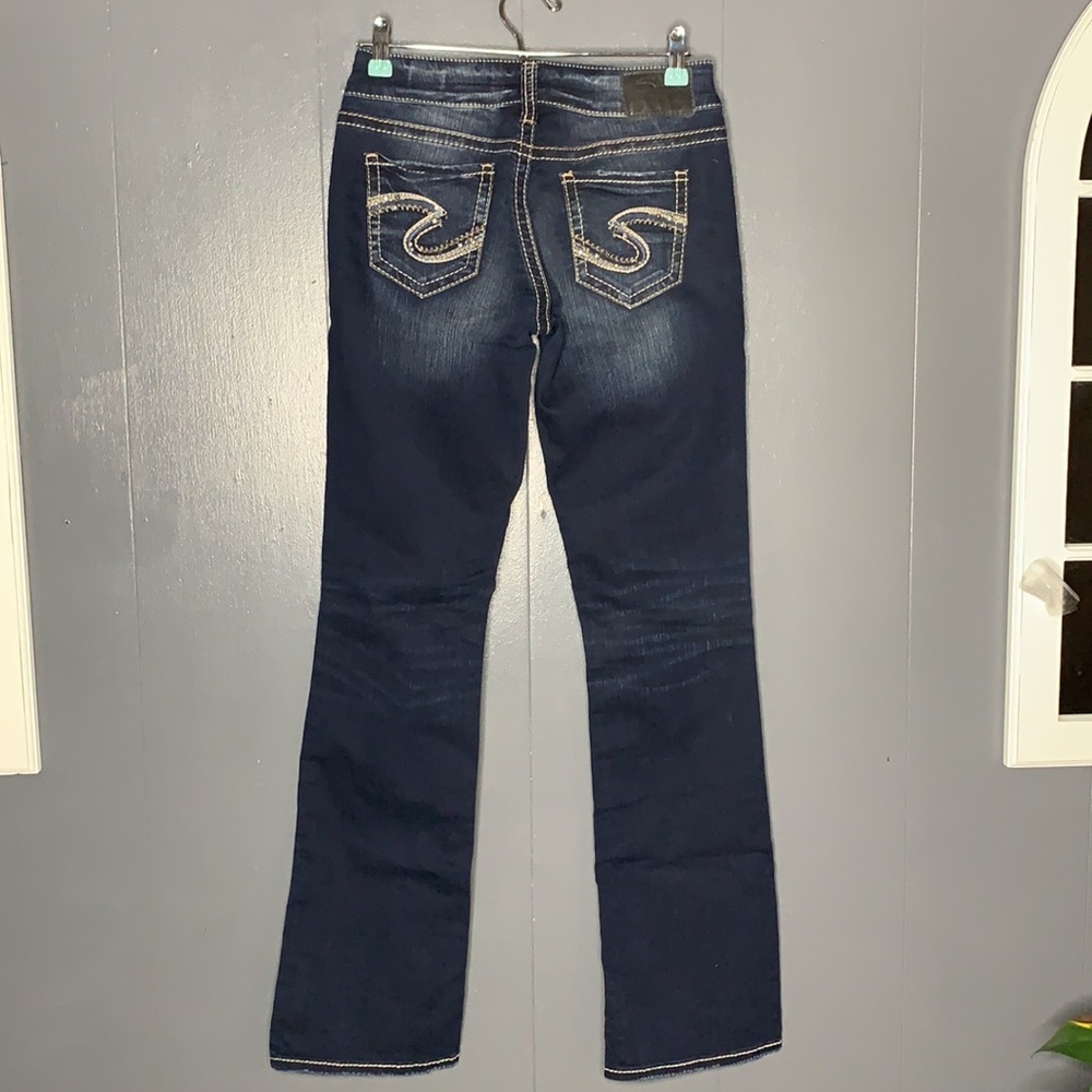 Silver Jeans Suki Slim Dark Wash Bootcut Jean - Picture 13 of 15